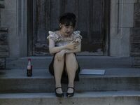 horny Chinese Girl April seducing nylon feet