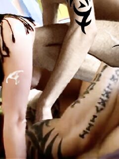 Hijabi impregnated by two dicks