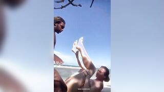 Divorced single woman enjoys her vacation on the beach