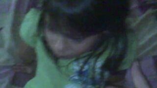 Daughter suck out his cum and swallows