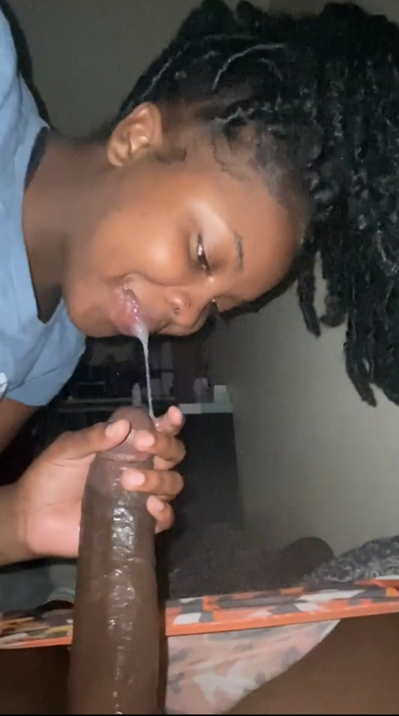 Ohio slut Deasha G choking on BBC