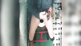 Vintage 2000s voyeur video from a Japanese gas station toilet - part 2