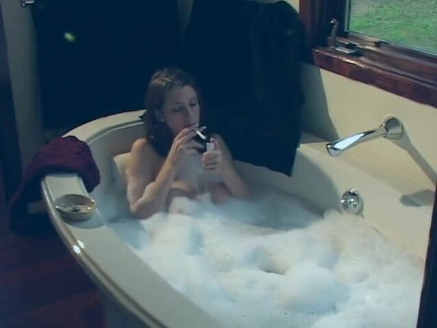 Babe in bunny suit smoking