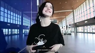 flashing  nice boobs at the airport1