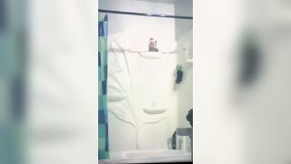 Cute teen getting out of the shower