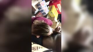 Banging coworker in storage room