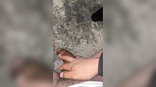 Latino edging girthy cock