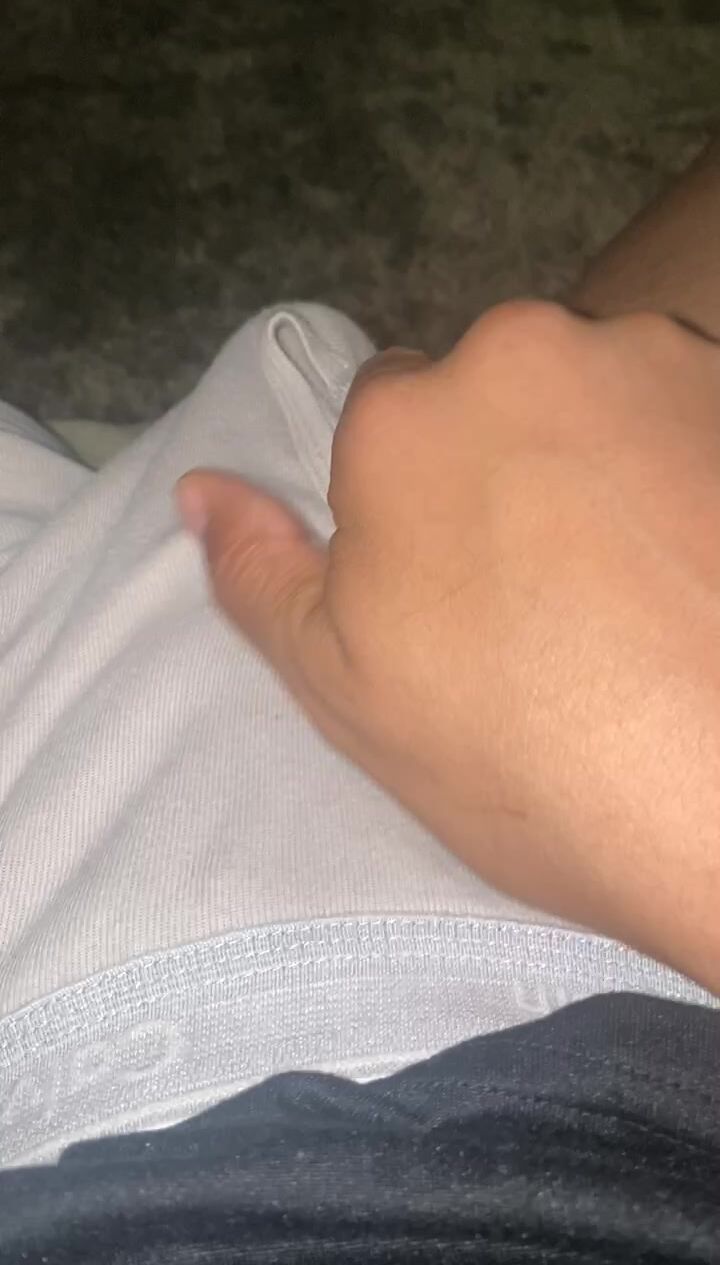 Latino edging girthy cock