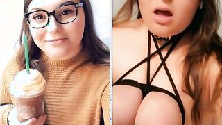 Horny bitch fucking herself