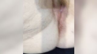 Hairy cunt fucked with a toilet brush