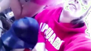 2 girls pissing in public selfie