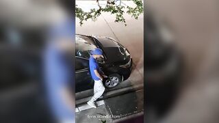 street fucking and pissing with a giant cock