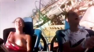 amazing tits on the roller coaster