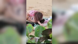 2 girls caught on the beach