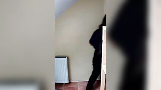 Stefanie tries on a new bra but her teen boobs are too big