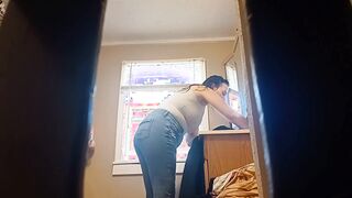 Milf tenant getting dressed