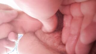 Hard orgasm from clit and toy