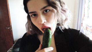 Mikdina sucking cucumber