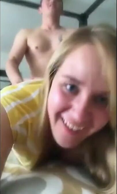 Look into the Camera, Big Tits and Ass in Amateur College Doggy Style Video