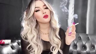 The hottest blonde smoking