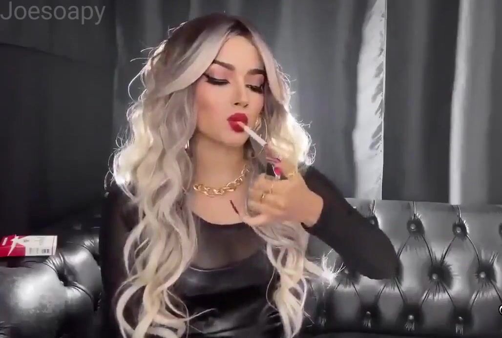 The hottest blonde smoking