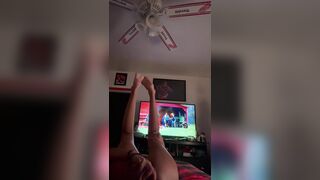 tiny slut rides HUGE dildo with ease