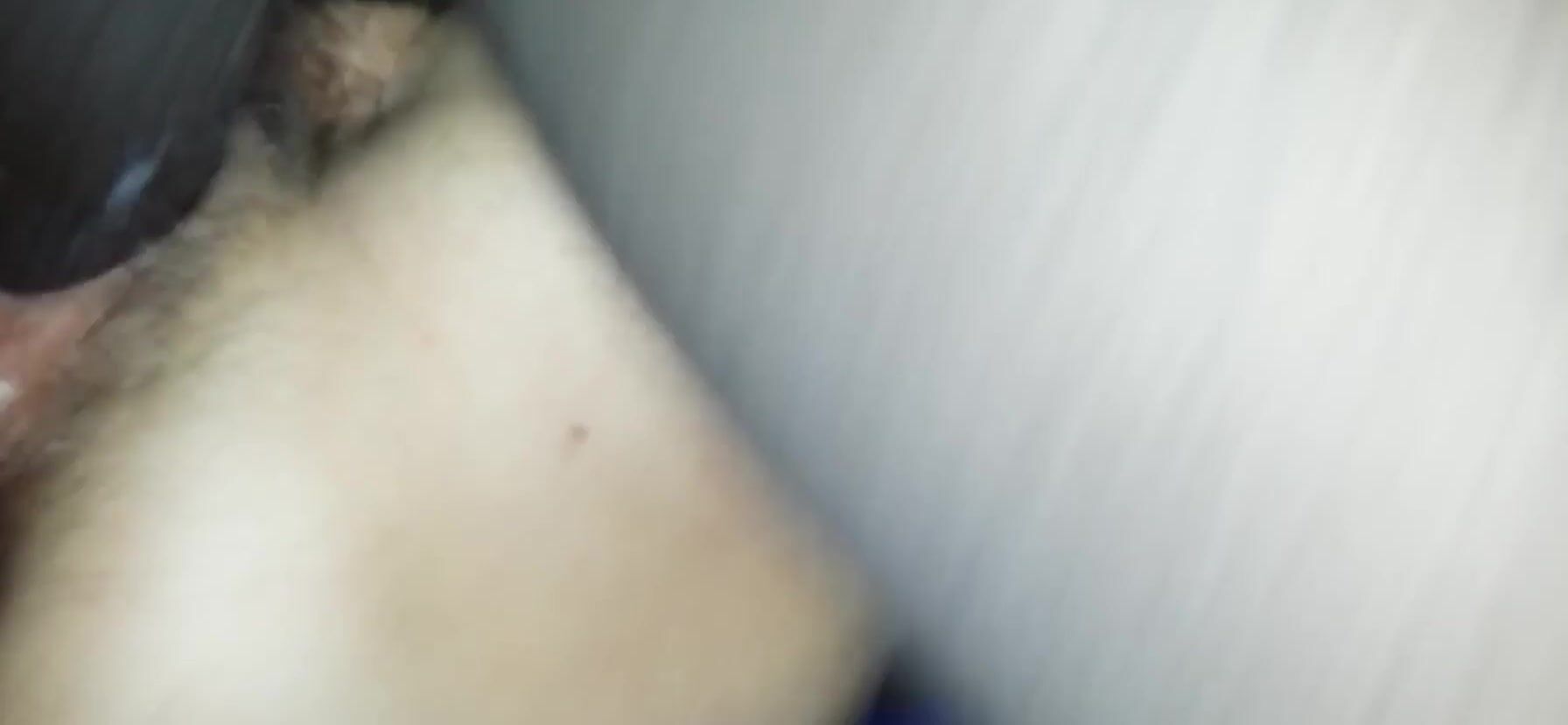 Black cock all inside my wife's pussy